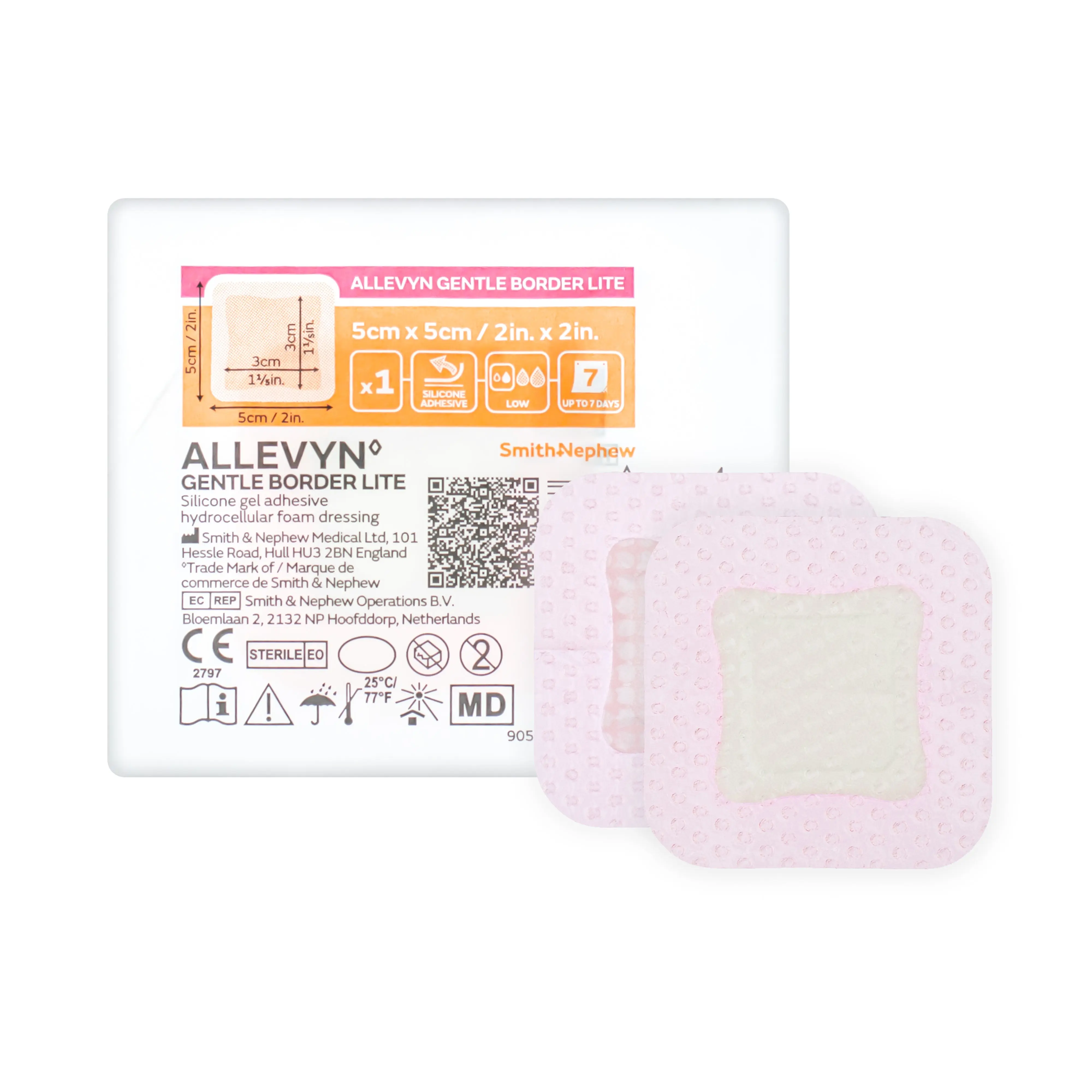 Allevyn Gentle Border Lite Dressing - Silicone Adhesive (Multiple Sizes) (x1 or 10)