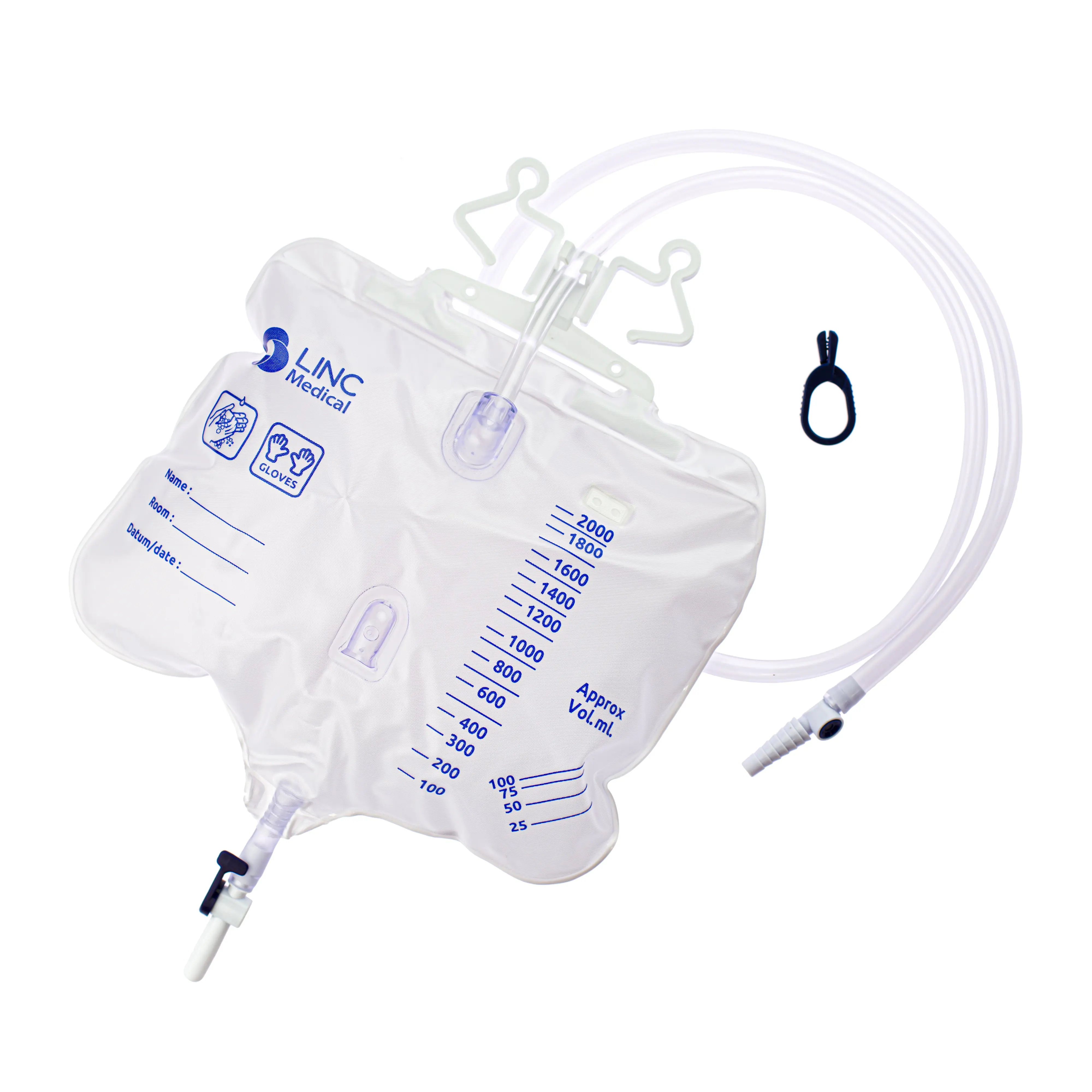 LINC Medical LINC-Flo 2L Drainage Bags (With Integrated Bed Hanger) (x10)