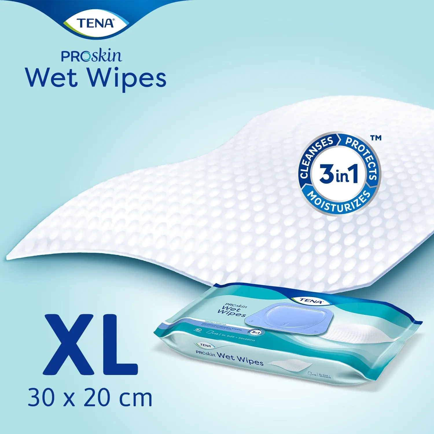 Tena  ProSkin Wet Wipes (x48) - Image 3