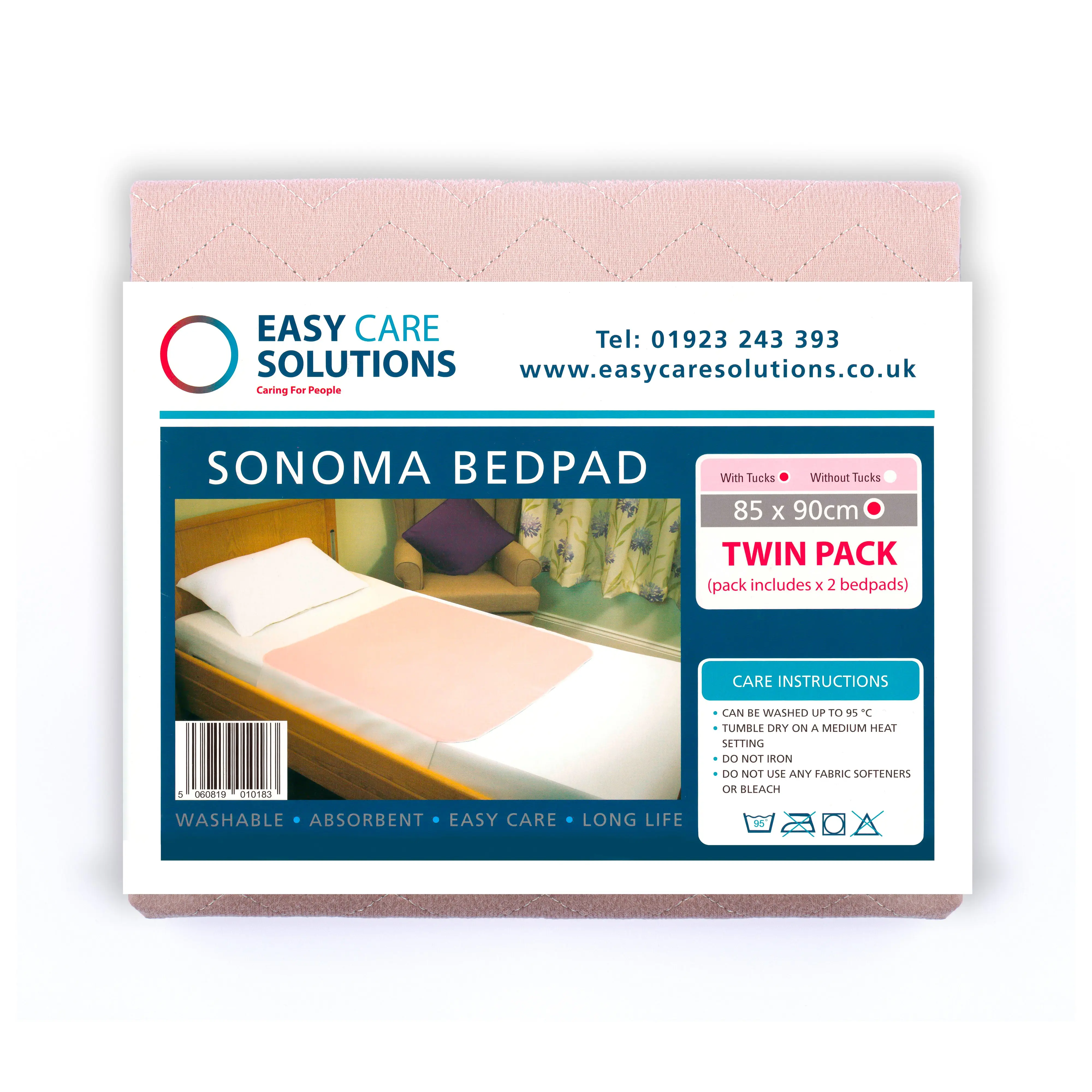 Sonoma Washable Bed Pads - With Tucks (85cm x 90cm) (x1 or 2) - Image 4