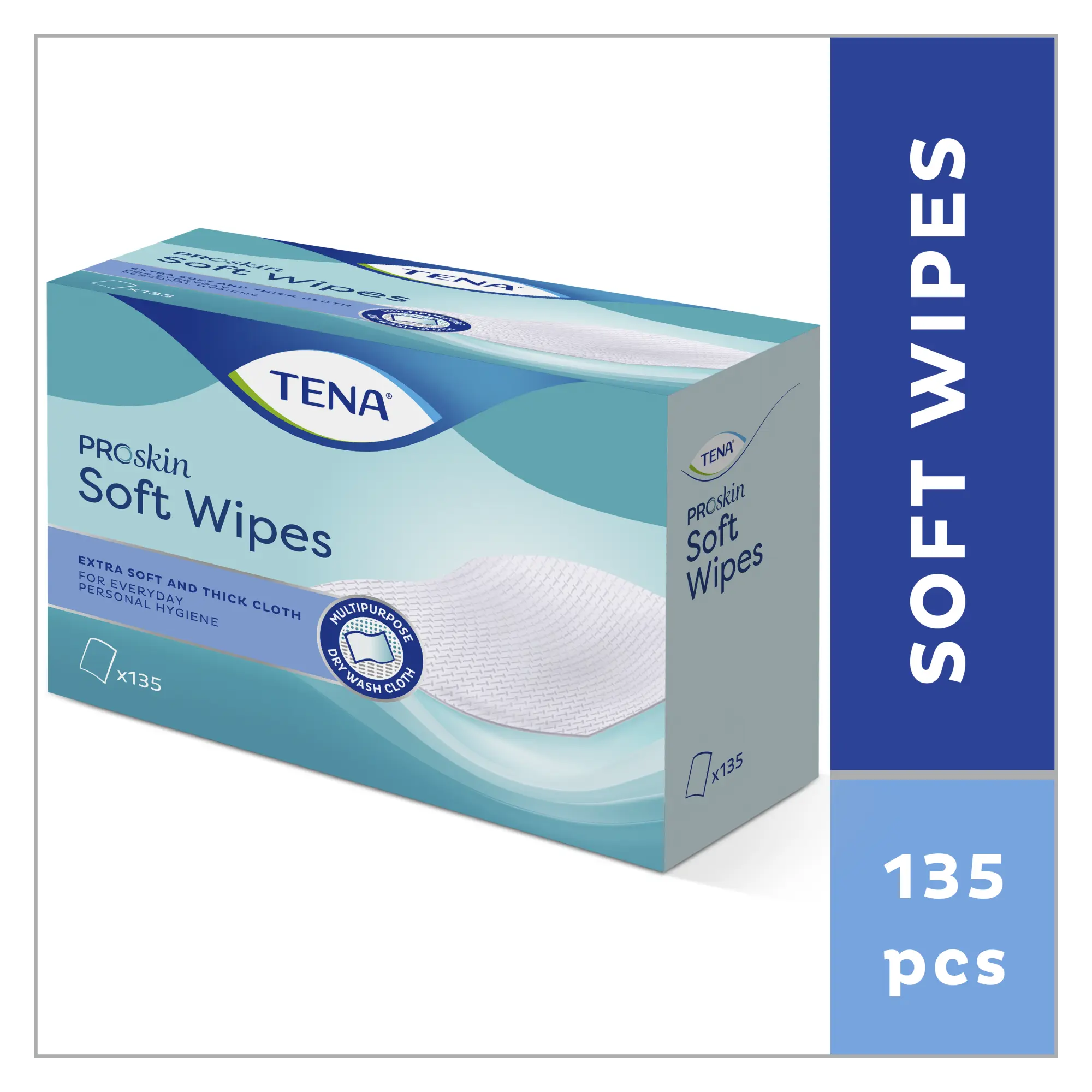 Tena Soft Dry Cleansing Wipes (x135) - Image 4