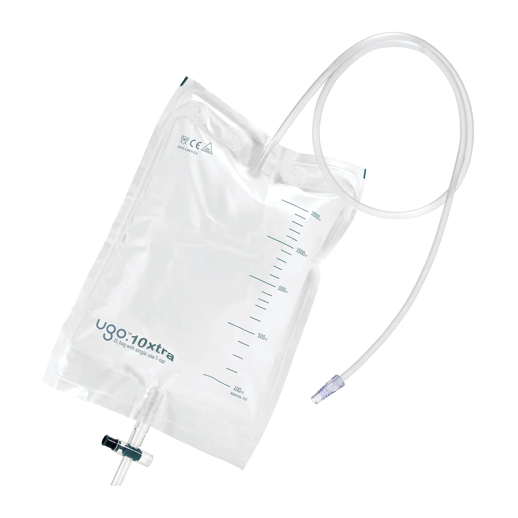 Ugo 2L Drainage Bags (with Extra Long Drainage Tube) - Urine Night Bags (x28)