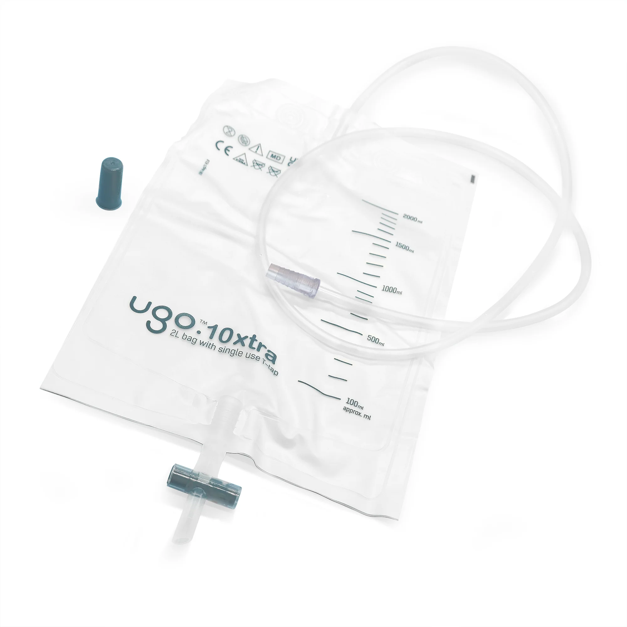 Ugo 2L Drainage Bags (with Extra Long Drainage Tube) - Urine Night Bags (x28) - Image 2