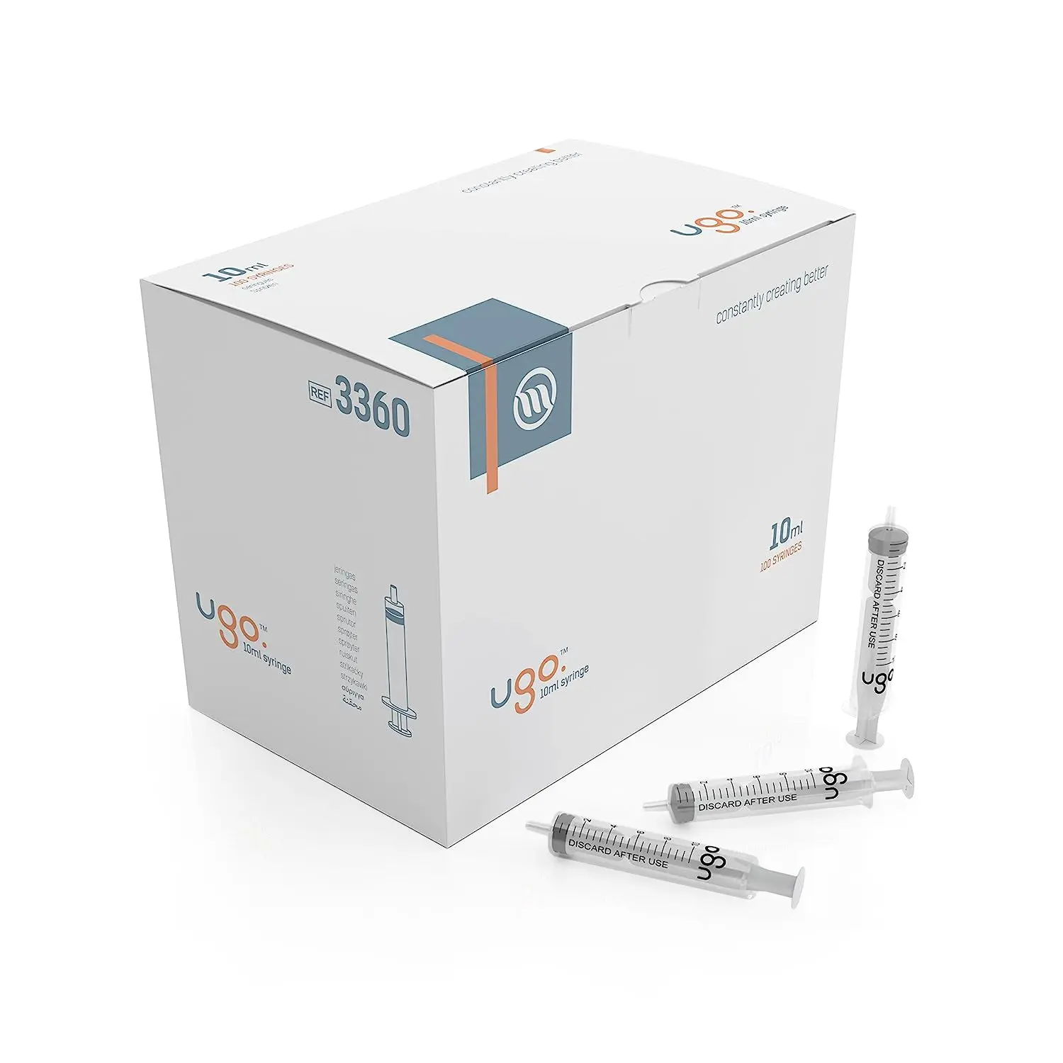 Ugo Sterile Medical Empty Syringes (10ml) (x100)